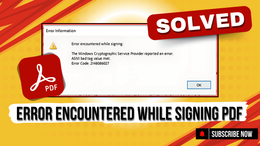 Error Encountered While Signing PDF