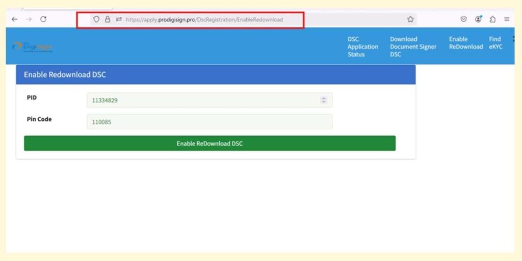 How to Re Download DSC of ProDigiSign