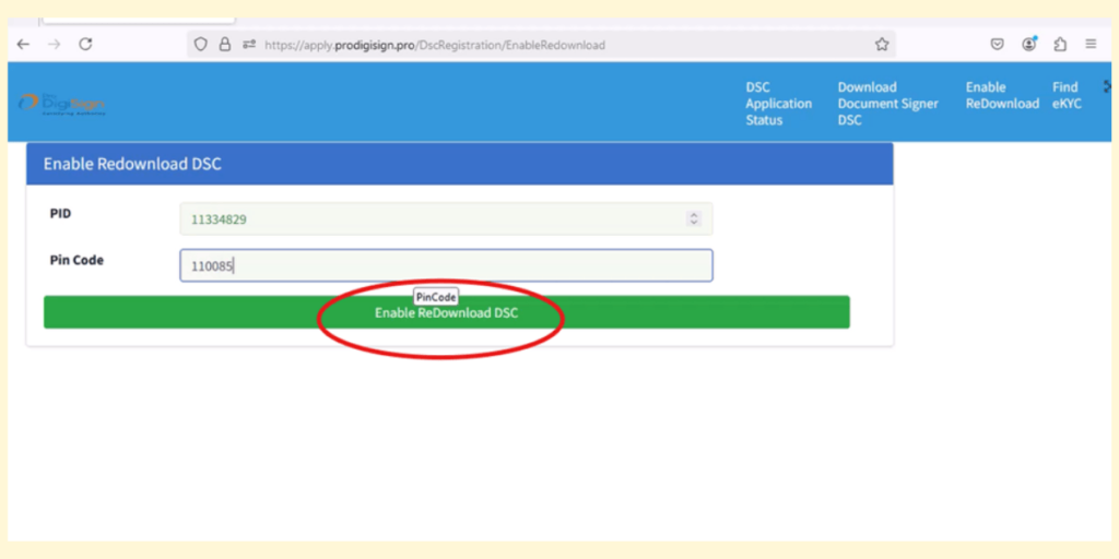 How to Re Download DSC of ProDigiSign