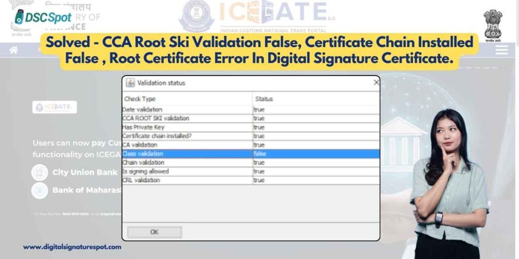 Solved - CCA Root Ski Validation False, Certificate Chain Installed False