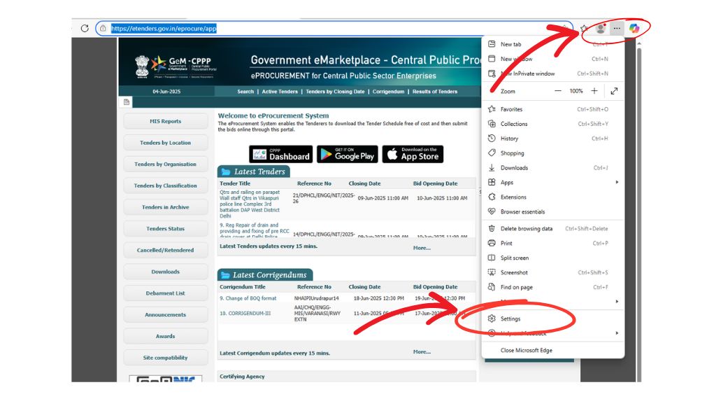 Login Button Not Appearing In E Tender