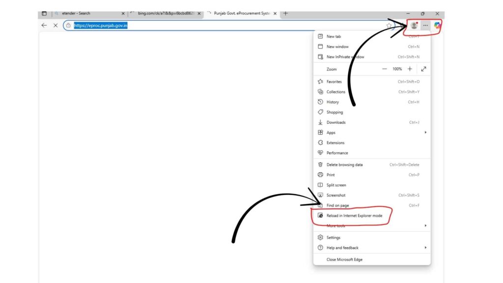 login button not appearing in e tender