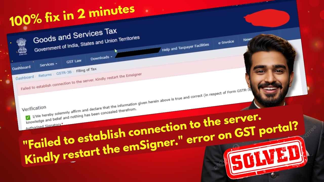 Failed to establish connection to the server. Kindly restart the emsigner,