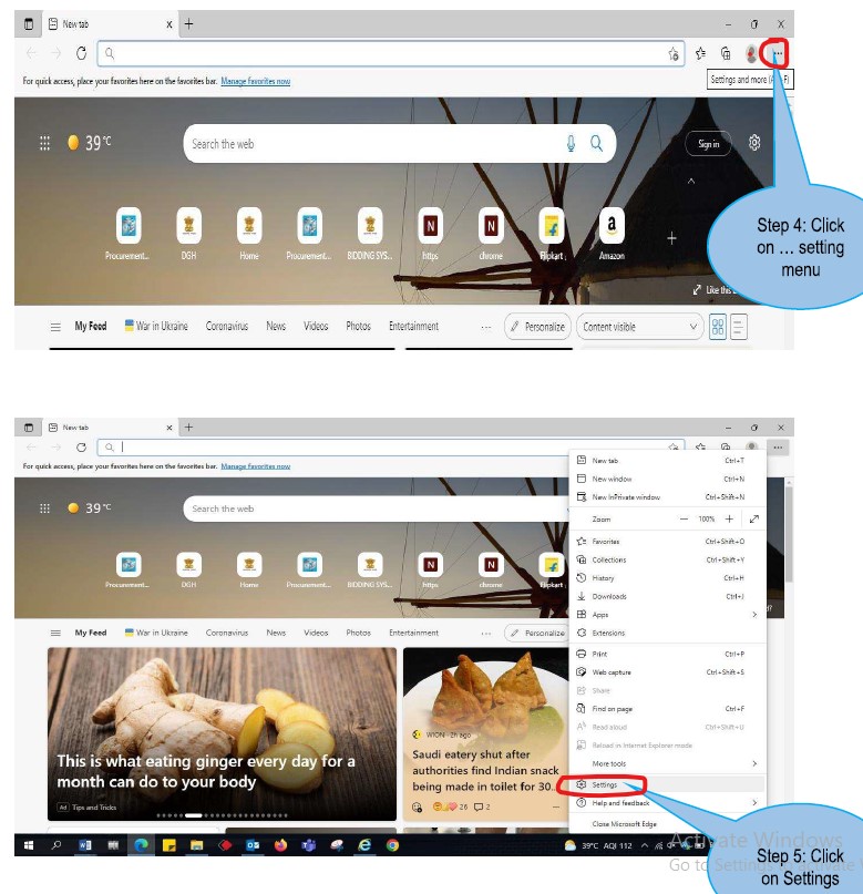 DSC Setting for eProcurement Portal