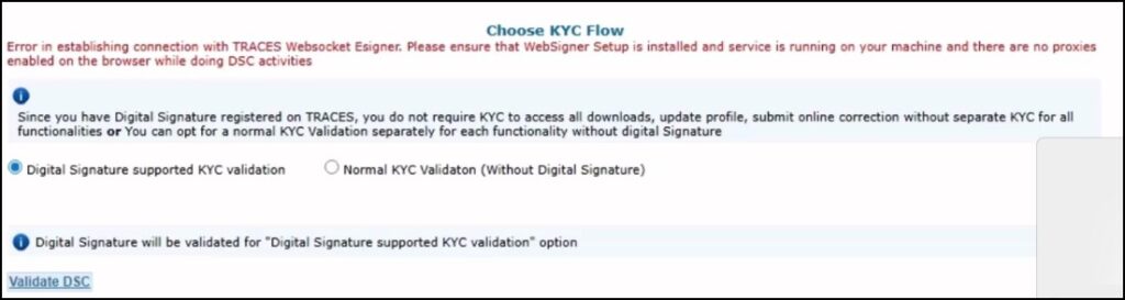Error in Establishing Connection