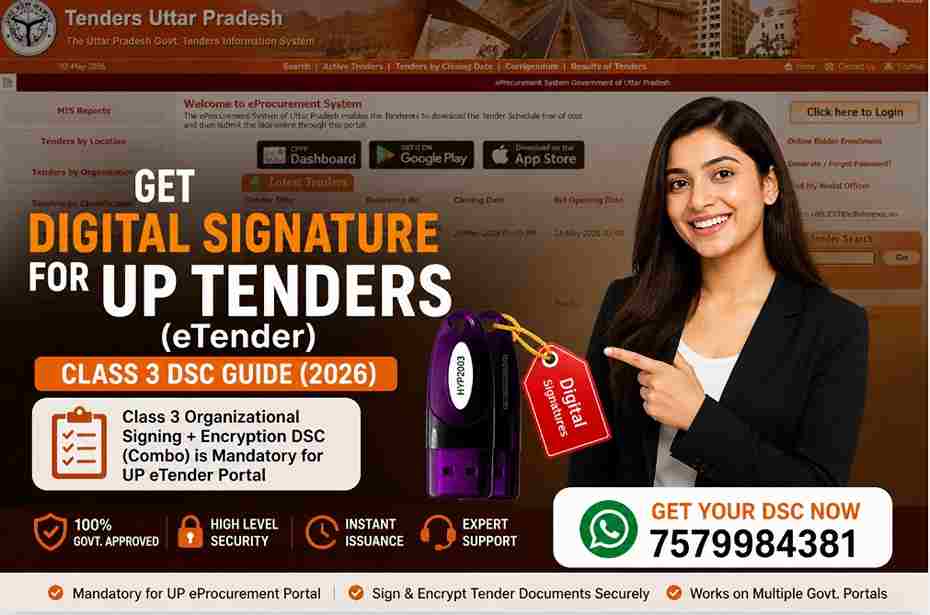 Get Digital Signature for UP Tenders (eTender) – Class 3 DSC Guide (2026)