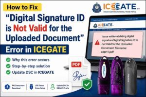 Issue while validating digital signature: Digital Signature ID is not valid for the uploaded document