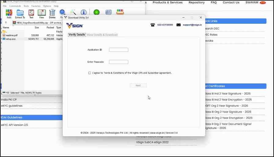 VSign DSC Download in mToken