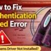 Authentication Failed Error in Tender Portal
