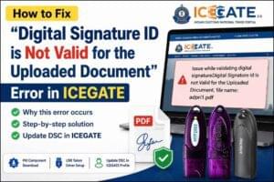 Issue while validating digital signature: Digital Signature ID is not valid for the uploaded document